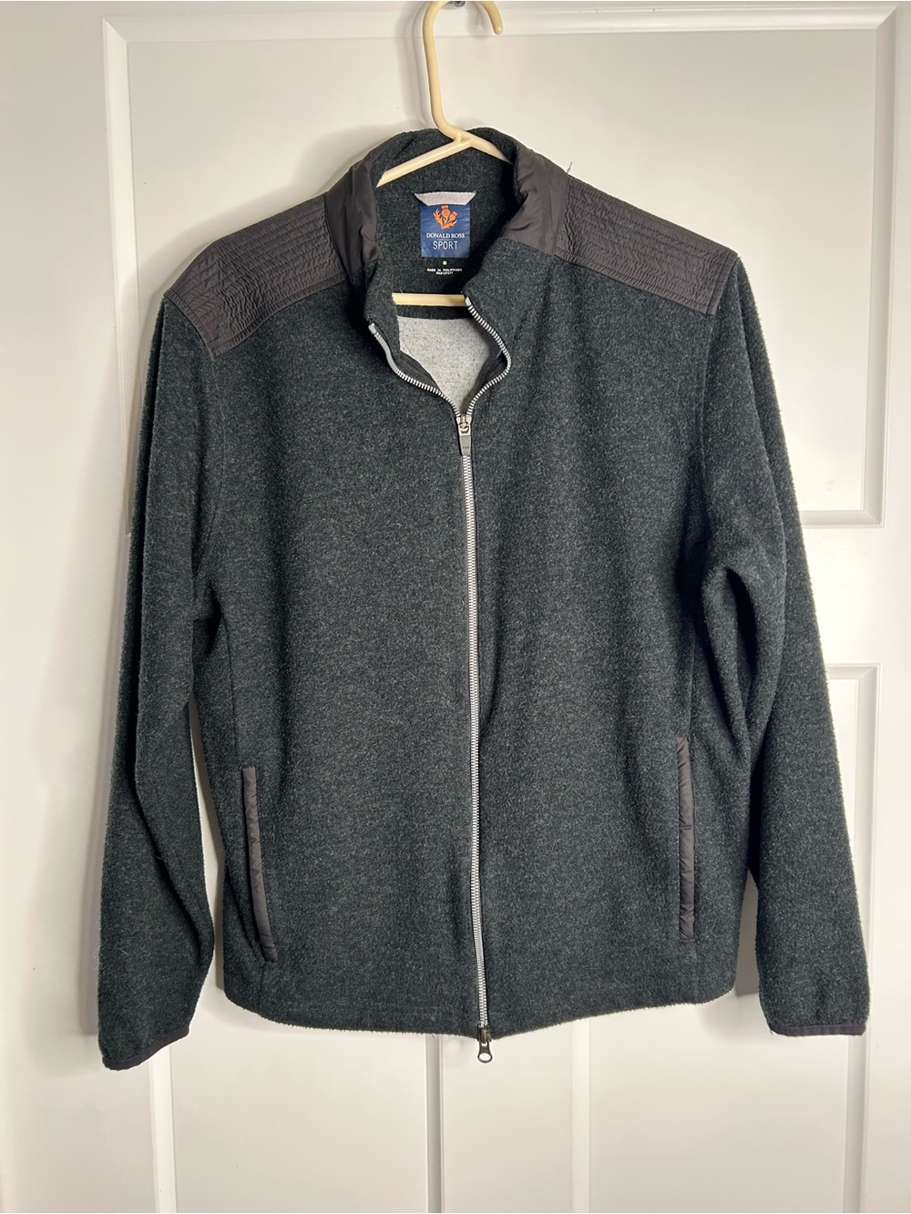 Donald Ross Men’s Medium Full Zip Wool Blend Jacket Gray 3547